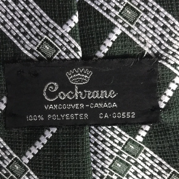 Vintage neck tie / Moss green wide tie - Picture 2 of 3